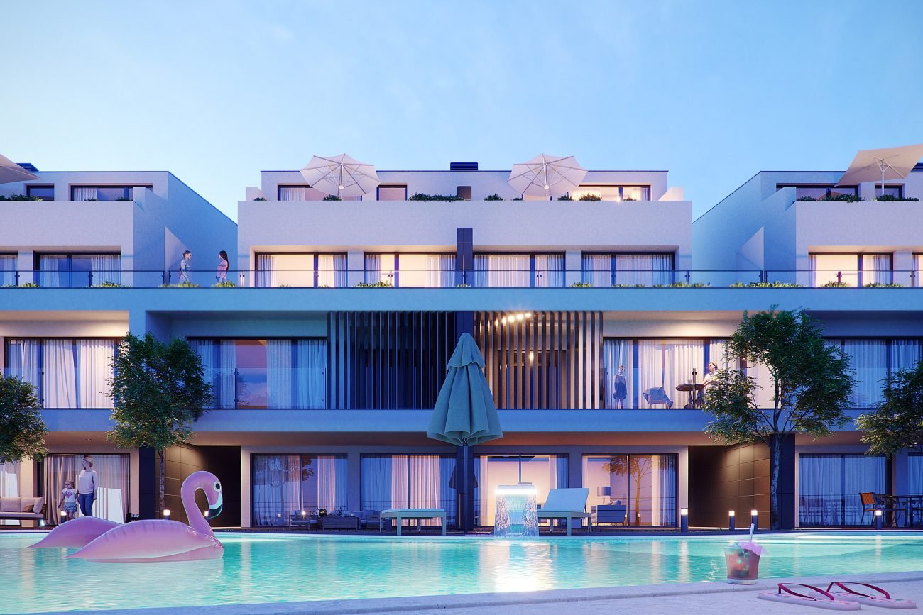 Render 3D Exterior Blue Hour