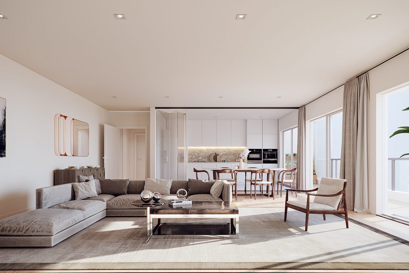 Render 3D Interior Sala de Estar